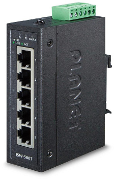 PLANET ISW-500T ISW-500T коммутатор для монтажа в DIN рейку/ IP30 Compact size 5-Port 10/100TX Fast 
