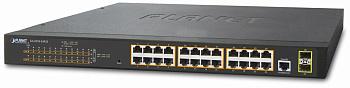 PLANET GS-4210-24P2S коммутатор/ PLANET IPv4, 24-Port Managed 802.3at POE+ Gigabit Ethernet Switch +