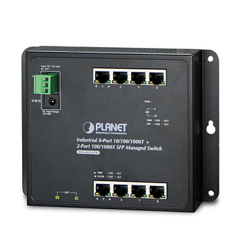 PLANET WGS-4215-8T2S WGS-4215-8T2S индустриальный коммутатор/ IP30, IPv6/IPv4, 8-Port 1000TP + 2-Por