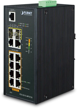 PLANET IGS-4215-8P2T2S коммутатор/ PLANET IP30 Industrial L2/L4 8-Port 10/100/1000T 802.3at PoE + 2-