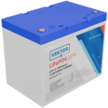 Батарея Vektor Energy серия LFP, LFP 12.8-100, напряжение 12.8В, емкость 100 Ач, макс. ток разряда 1