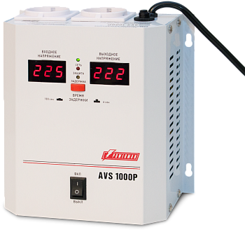 Стабилизатор POWERMAN AVS 1000P, ступенчатый регулятор, цифровые индикаторы уровней напряжения, 1000