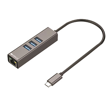 Origo OU330N/A1A Адаптер/ Сетевой адаптер USB-C, 3xUSB 3.0, 1x1000Base-T