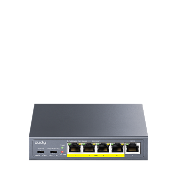 Cudy GS1005P Коммутатор/ 5-Port 10/100/1000M PoE+ Switch 60W, 5 10/100/1000M ports with 4POE+ Ports 