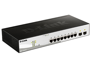 DGS-1210-10/F1A D-Link Коммутатор Smart L2 Switch 8х1000Base-T, 2х1000Base-X SFP, Com