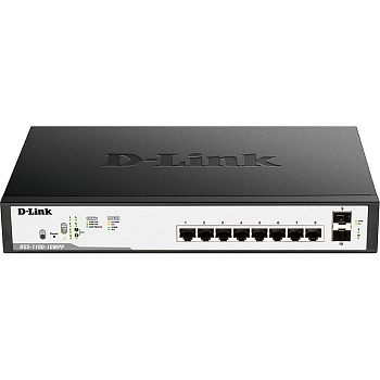 D-Link DGS-1100-10MPP/C1A Коммутатор/ DGS-1100-10MPP/C EasySmart L2 Switch 8х1000Base-T PoE, 2x1000B