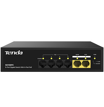 Tenda SG106PC Коммутатор/ Tenda SG106PC 6-Port Gigabit Lite PoE Switch with 4-Port PoE