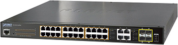PLANET GS-4210-24PL4C коммутатор/ PLANET IPv6/IPv4, 24-Port Managed 802.3at POE+ Gigabit Ethernet Sw