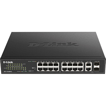 D-Link DES-1018MPV2/E Коммутатор/ DES-1018MPV2/E Unmanaged Switch 16x100Base-TX PoE, 2xCombo 1000Bas