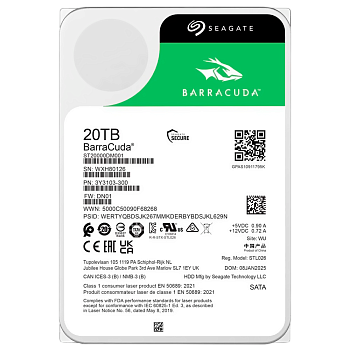 HDD Seagate  SATA3 20Tb BarraCuda 6Gb/s 7200 512Mb 1 year warranty