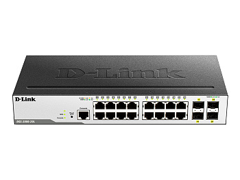 D-Link DGS-3000-20L/B1A Коммутатор/ Managed L2 Switch 16x1000Base-T, 4x1000Base-X SFP, Surge 6KV, CL