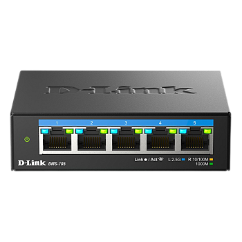 D-Link DMS-105/A2A Коммутатор/ Коммутатор, 5x2.5GBase-T, корпус металл