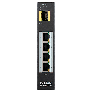 D-Link DIS-100G-5PSW/A1A Коммутатор/ DIS-100G-5PSW Unmanaged Industrial Switch 4x1000Base-T PoE, 1x1