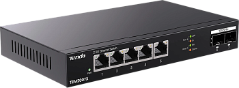 Tenda TEM2007X Коммутатор/ Tenda TEM2007X Коммутатор неуправляемый, 7 портов, RJ-45 5х2,5 Гбит/с, SF