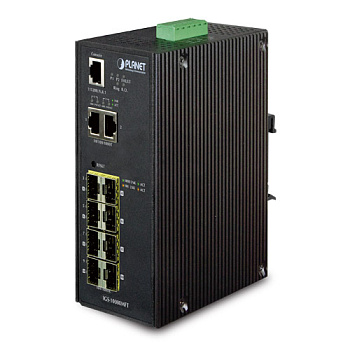 PLANET IGS-10080MFT IGS-10080MFT индустриальный управляемый коммутатор/ IP30 Industrial 8* 100/1000F