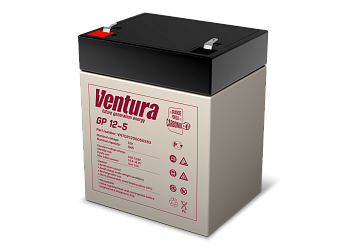 Батарея Ventura серия GP, GP12-5, напряжение  12B, емкость 5Ач (разряд 20 часов), макс. ток заряда 1