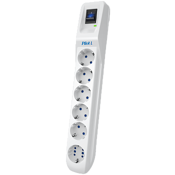 Сетевой фильтр Pilot L GP 6 розеток (5 евро + 1GP) 10 м/ Surge protector Pilot L GP 6 outlets (5 EUR