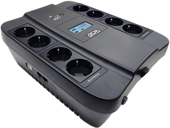 ИБП SPD-750U LCD, линейно-интерактивный, цифровой дисплей,  750 ВA, 450 Вт, 4 евророзетки с резервны