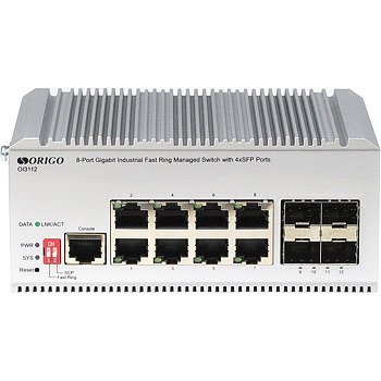 Origo OI3112/A1A Коммутатор/ Managed L2 Industrial Fast Ring Switch 8x1000Base-T, 4x1000Base-X SFP, 