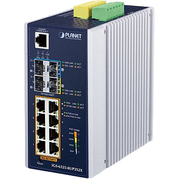 PLANET IGS-6325-8UP2S2X коммутатор/ PLANET IGS-6325-8UP2S2X IP30 DIN-rail Industrial L3 8-Port 10/10