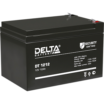Батарея DELTA серия DT, DT 1212, напряжение 12В, емкость 12Ач (разряд 20 часов),  макс. ток разряда 