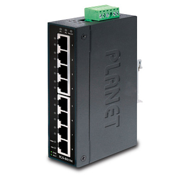 PLANET IGS-801M коммутатор/ PLANET IP30 Slim type 8-Port Industrial Manageable Gigabit Ethernet Swit