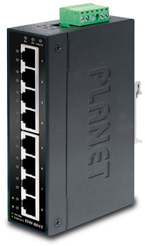 PLANET IGS-801T коммутатор/ PLANET IP30 Slim type 8-Port Industrial Gigabit Ethernet Switch (-40 to 