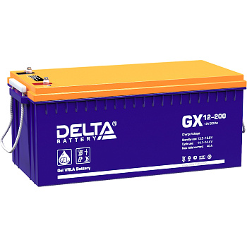 Батарея DELTA серия GX, GX 12-200, напряжение 12В, емкость 200Ач (разряд 10 часов),  макс. ток разря