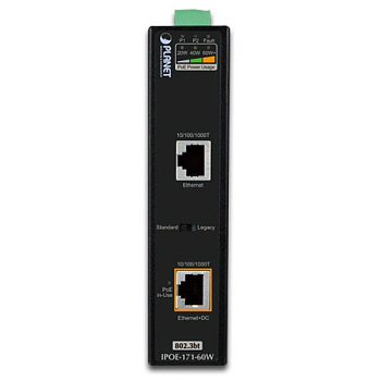 PLANET IPOE-171-60W IPOE-171-60W индустриальный PoE инжектор/ IP30, Industrial Single-Port 10/100/10