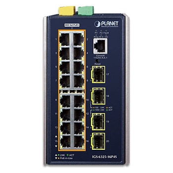 PLANET IGS-6325-16P4S коммутатор/ PLANET IGS-6325-16P4S IP30 DIN-rail Industrial L3 16-Port 10/100/1