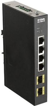 D-Link DIS-100G-6S/A2A Коммутатор/ DIS-100G-6S Unmanaged Industrial Switch 4x1000Base-T, 2x1000Base-
