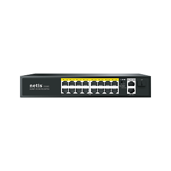 Netis P116GH Коммутатор/ Коммутатор Netis P116GH (L2) 16x100Мбит/с 2x1Гбит/с 1SFP 16PoE 16PoE+ 240W 
