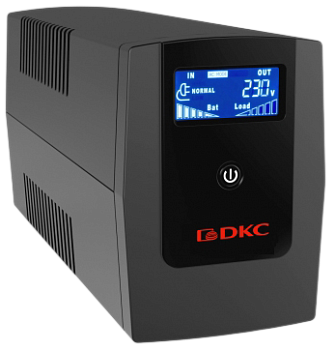 Линейно-интерактивный ИБП ДКС серии Info LCD, 1500 ВА/900 Вт, 1/1, 4xIEC C13, USB + RJ45, LCD, 2x8Aч