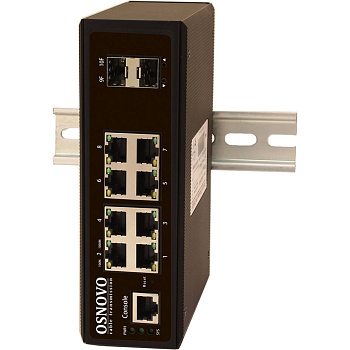 OSNOVO SW-70802/IL Коммутатор/ OSNOVO Промышленный L2+ гигабитный коммутатор на 10 портов, 8*10/100/