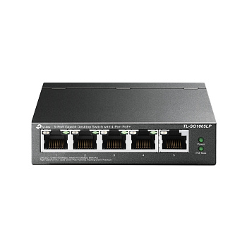 TP-Link TL-SG1005LP Коммутатор/ 5-port Gigabit unmanaged switch with 4 PoE + ports, metal case, desk