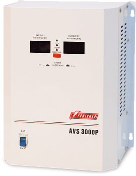 Стабилизатор POWERMAN AVS 3000P, ступенчатый регулятор, цифровые индикаторы уровней напряжения, 3000