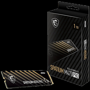 Твердотельный накопитель SSD MSI M.2 2280 1TB SPATIUM M470 PRO Client SSD S78-440L0J0-P83, PCIe Gen4