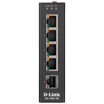 D-Link DIS-100E-5W/A1A Коммутатор/ DIS-100E-5W Unmanaged Industrial Switch 5x100Base-TX, Surge 2KV, 