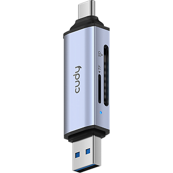 Cudy UH200 Кардридер/ 2-IN-1 USB 3.0 SD/TF Card Reader, Dual USB (1xUSB-A 3.0 + 1xUSB-C 3.1), 1xSD 3