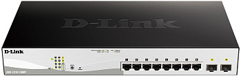 D-Link DGS-1210-10MP/FL1A Коммутатор/ DGS-1210-10MP/FL Managed L2 Switch 8x1000Base-T PoE, 2x1000Bas
