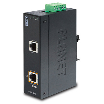 PLANET IPOE-162 IPOE-162 индустриальный PoE инжектор/ IP30, Industrial 802.3at (30W) High Power PoE 