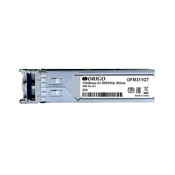 Origo OFM311GT/A1A Трансивер/ OFM311GT SFP Transceiver, 1000Base-SX, Duplex LC, 850nm, Multi-mode, 5