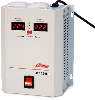 Стабилизатор POWERMAN AVS 2000P, ступенчатый регулятор, цифровые индикаторы уровней напряжения, 2000