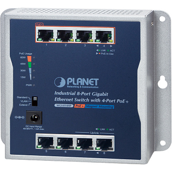 PLANET WGS-814HP коммутатор/ PLANET WGS-814HP P30 Industrial 8-Port 10/100/1000T Wall-mount Gigabit 