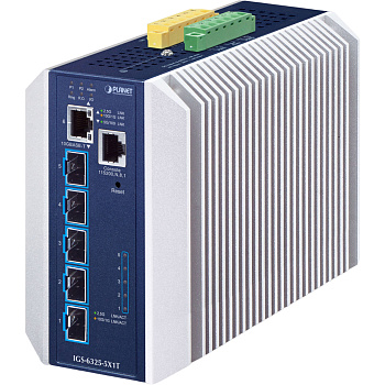 PLANET IGS-6325-5X1T коммутатор/ PLANET IP30 Industrial L3, 5-Port 10GBASE-X SFP+ + 1-Port 10GBASE-T