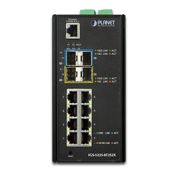 PLANET IGS-5225-8T2S2X коммутатор/ PLANET IP30 Industrial L2+/L4 8-Port 1000T + 2-port 100/1000X SFP