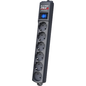 Сетевой фильтр Pilot S 6 розеток (5 евро + 1 без заземления) 10 м, графит/ Pilot S surge protector 6