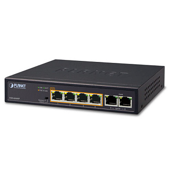 PLANET FSD-604HP коммутатор/ PLANET 4-Port 10/100TX 802.3at POE + 2-Port 10/100TX Desktop Switch (60