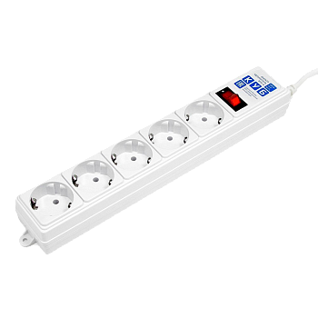 Фильтр-удлинитель Power Cube B 1.9 м 5 розеток (белый) 10А/2,2кВт/ Surge protector Power Cube B 1.9 