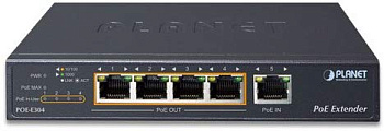 PLANET POE-E304 PoE расширитель/ PLANET 1-Port 60W Ultra PoE to 4-Port 802.3af/at Gigabit PoE Extend